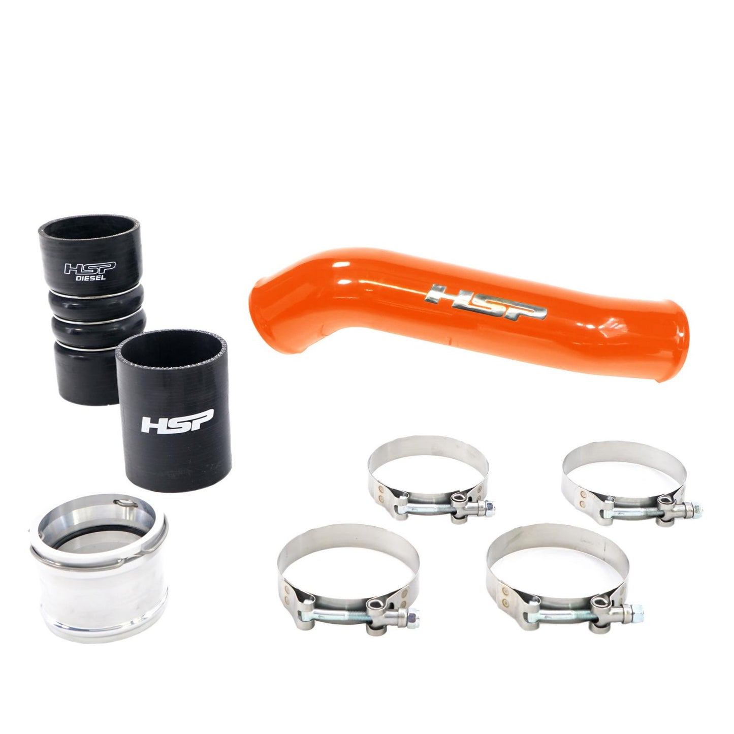 HSP Replacement Hot Side Tube For 2011-2022 Ford Powerstroke F250/350 6.7 Liter-M&M Orange - M&M Orange