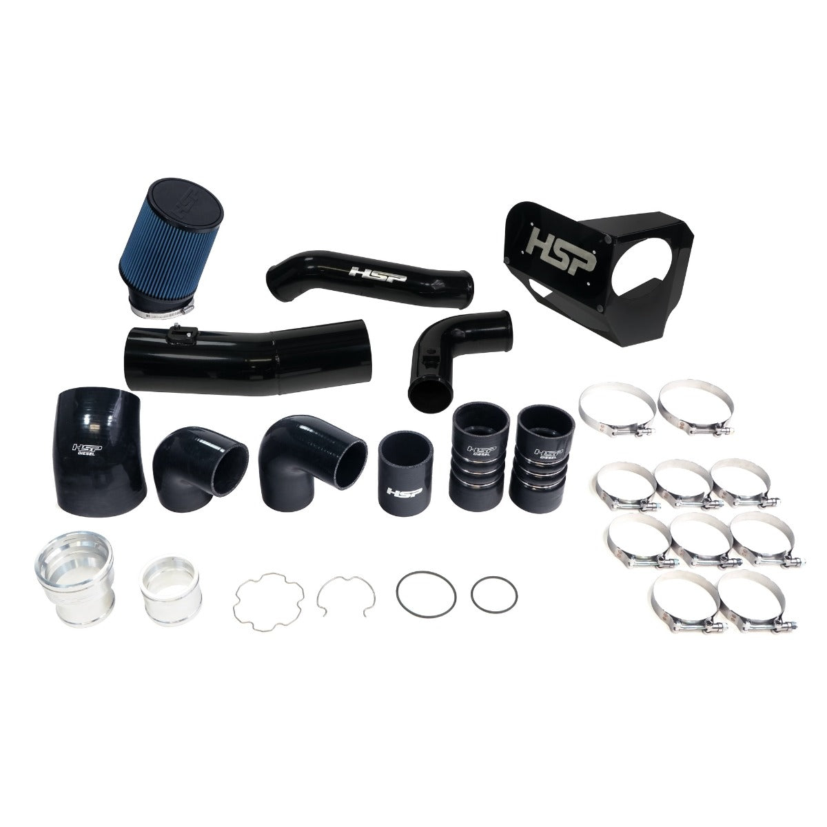 HSP Intake And Intercooler Bundle Kit For 2020-2022 Ford Powerstroke F250/350 6.7 Liter-Silk Stain Black - Silk Satin Black