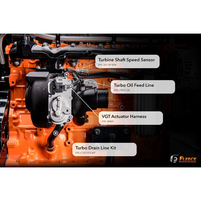 Turbo Drain Tube Kit for 6.7L Cummins VGT Turbochargers