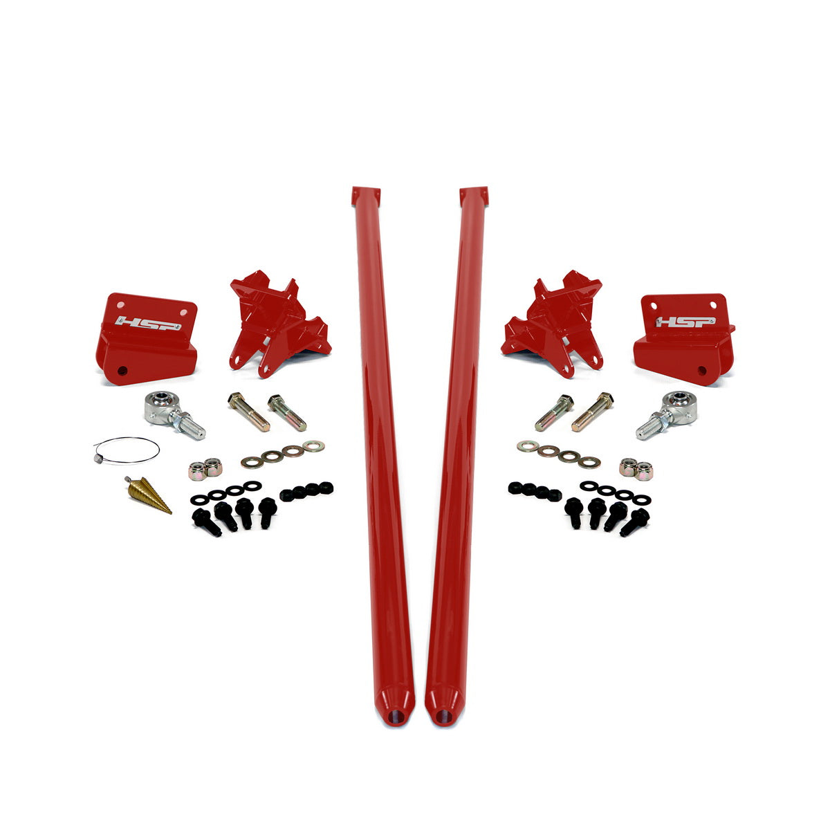 2011-2016 Chevrolet / GMC 58 Inch Bolt On Traction Bars 4 Inch Axle Diameter HSP Diesel - Flag Red