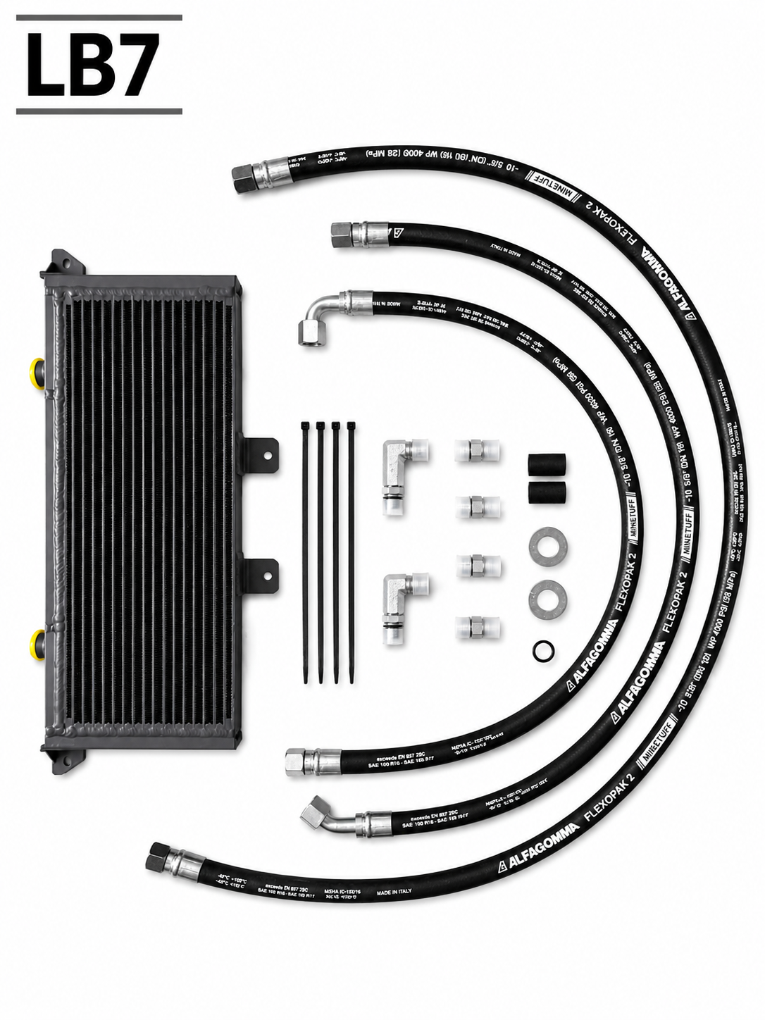 Duramax 5/8" Transmission Cooler Line Kit with Fluidyne Transmission Cooler for 2001-2016 Chevy Silverado & GMC Sierra