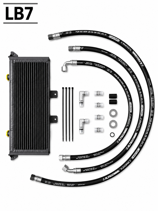Duramax 5/8" Transmission Cooler Line Kit with Fluidyne Transmission Cooler for 2001-2016 Chevy Silverado & GMC Sierra