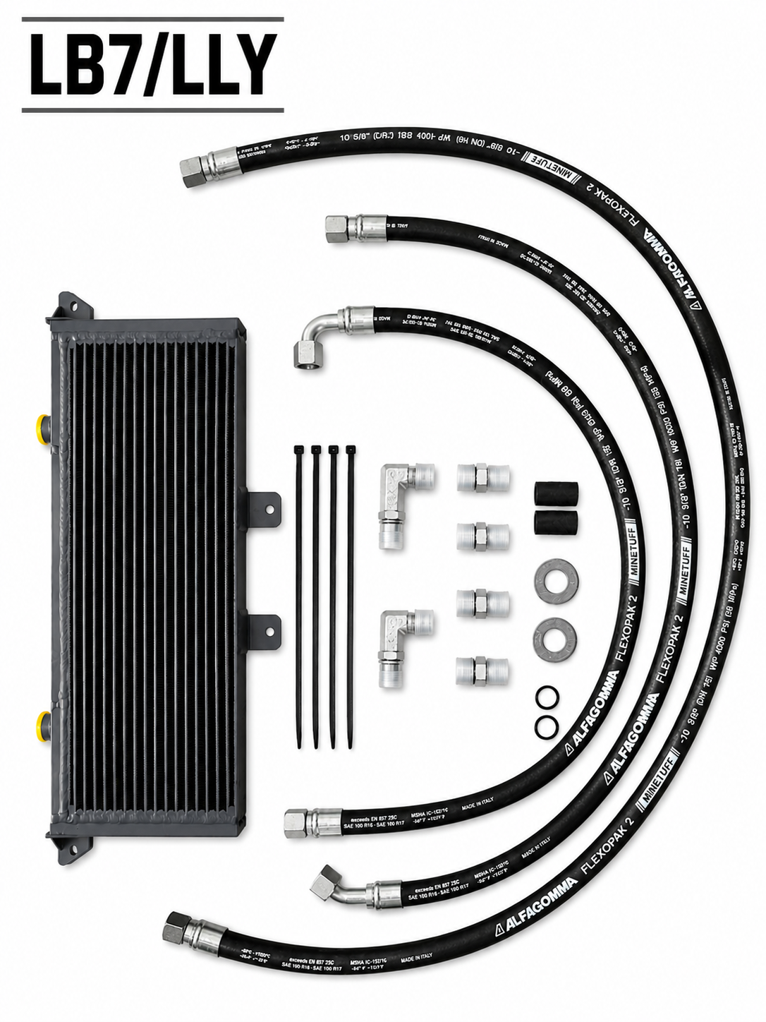 Duramax 5/8" Transmission Cooler Line Kit with Fluidyne Transmission Cooler for 2001-2016 Chevy Silverado & GMC Sierra