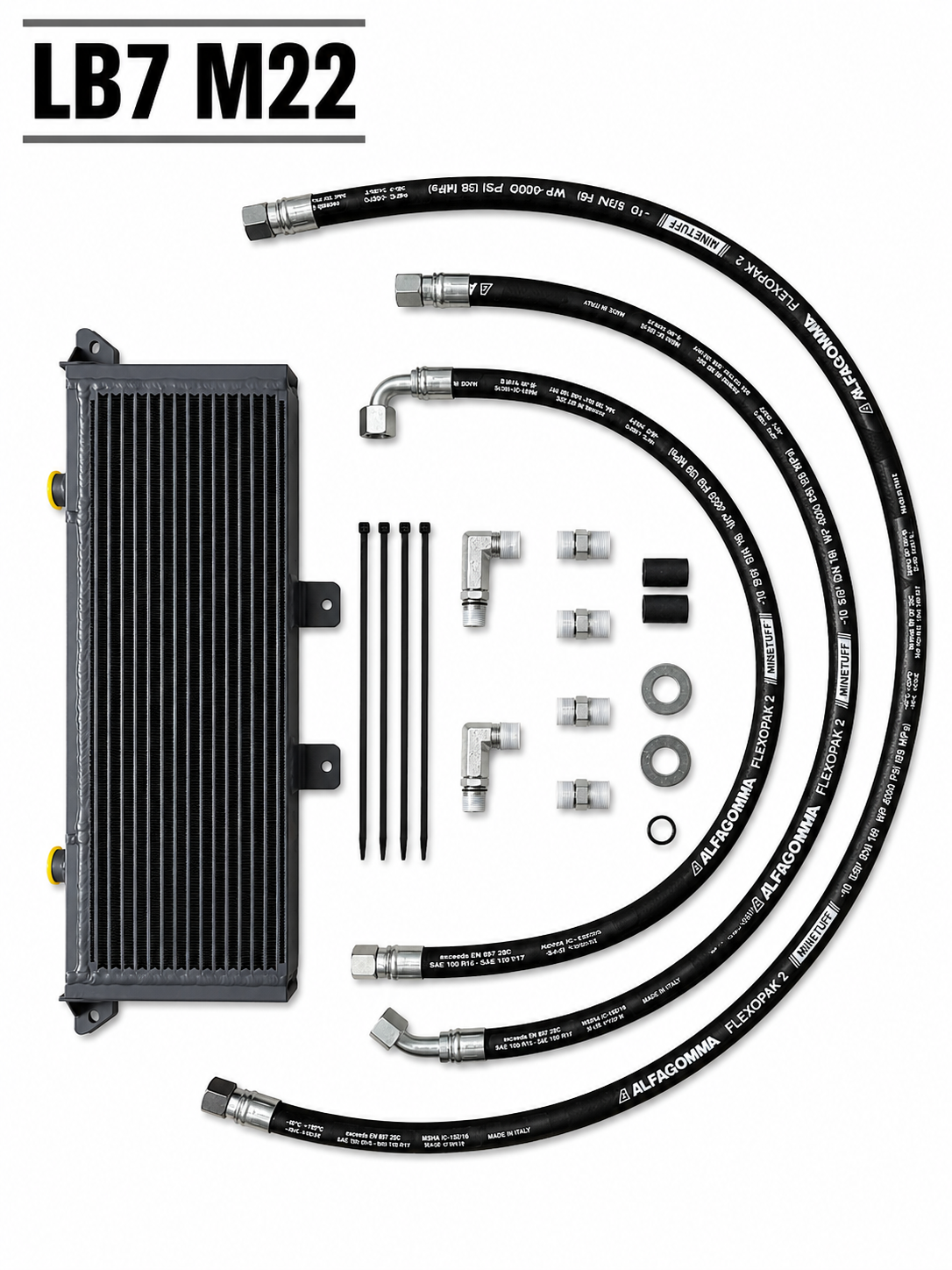 Duramax 5/8" Transmission Cooler Line Kit with Fluidyne Transmission Cooler for 2001-2016 Chevy Silverado & GMC Sierra