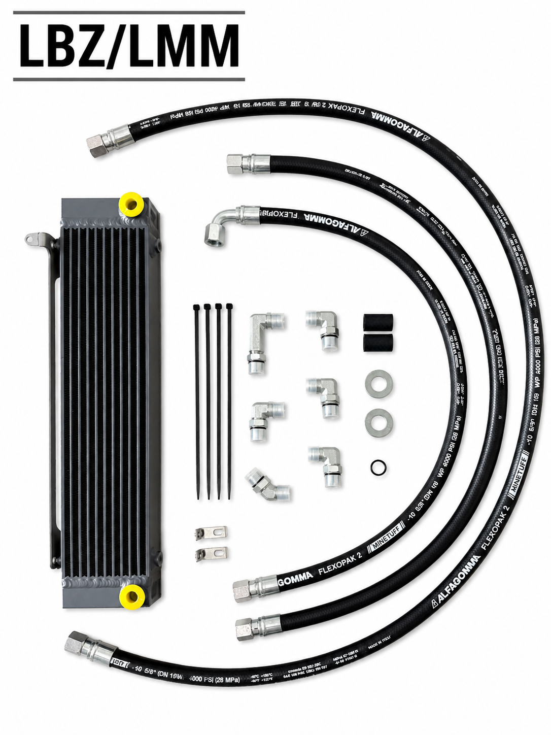 Duramax 5/8" Transmission Cooler Line Kit with Fluidyne Transmission Cooler for 2001-2016 Chevy Silverado & GMC Sierra