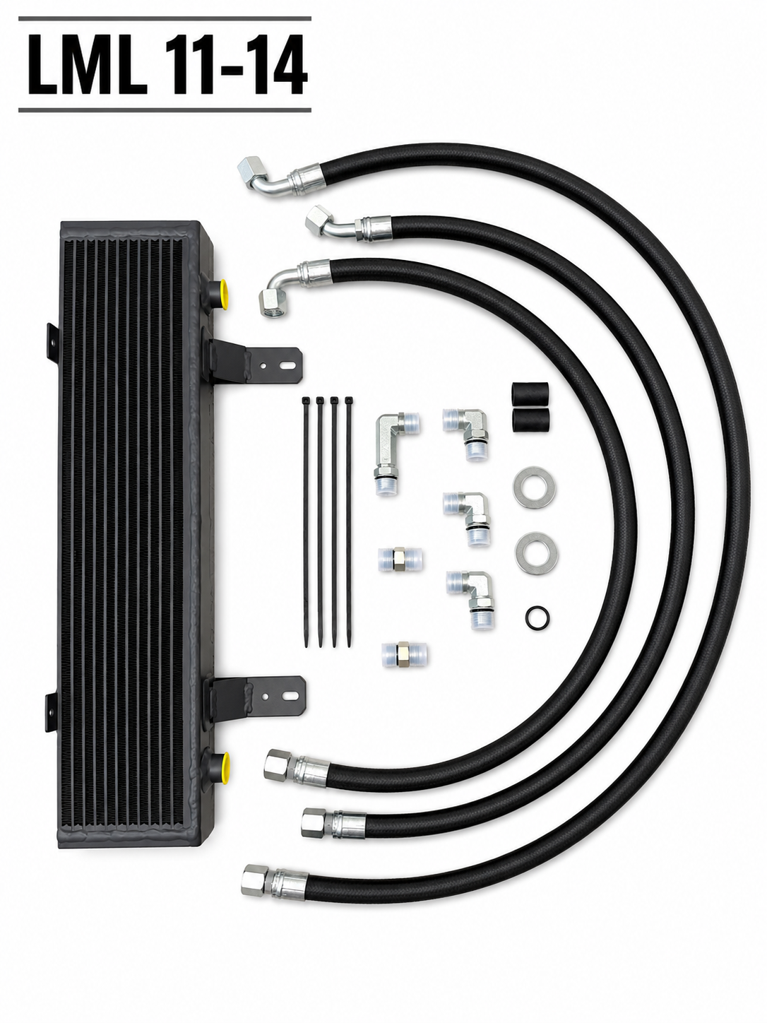Duramax 5/8" Transmission Cooler Line Kit with Fluidyne Transmission Cooler for 2001-2016 Chevy Silverado & GMC Sierra