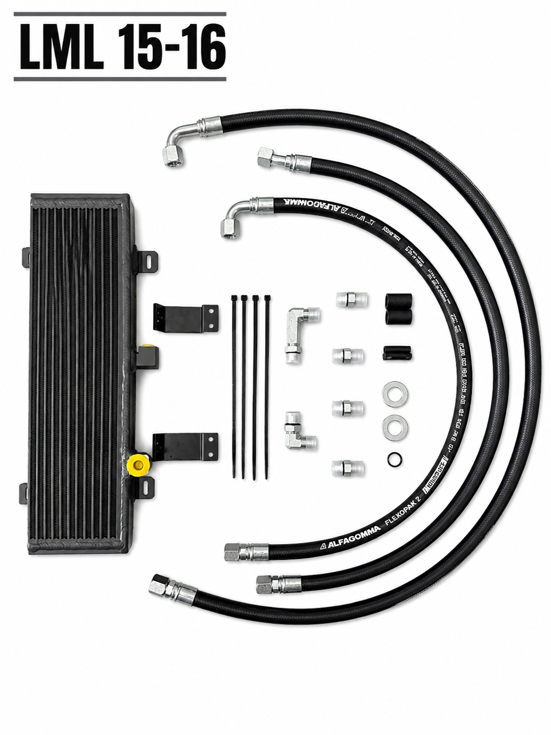 Duramax 5/8" Transmission Cooler Line Kit with Fluidyne Transmission Cooler for 2001-2016 Chevy Silverado & GMC Sierra