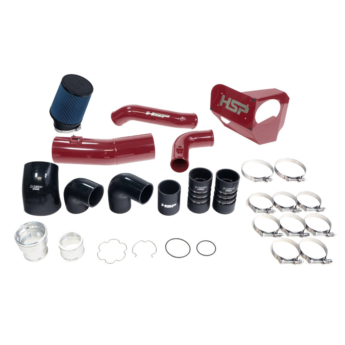 HSP Intake And Intercooler Bundle Kit For 2020-2022 Ford Powerstroke F250/350 6.7 Liter-Illusion Cherry - Illusion Cherry