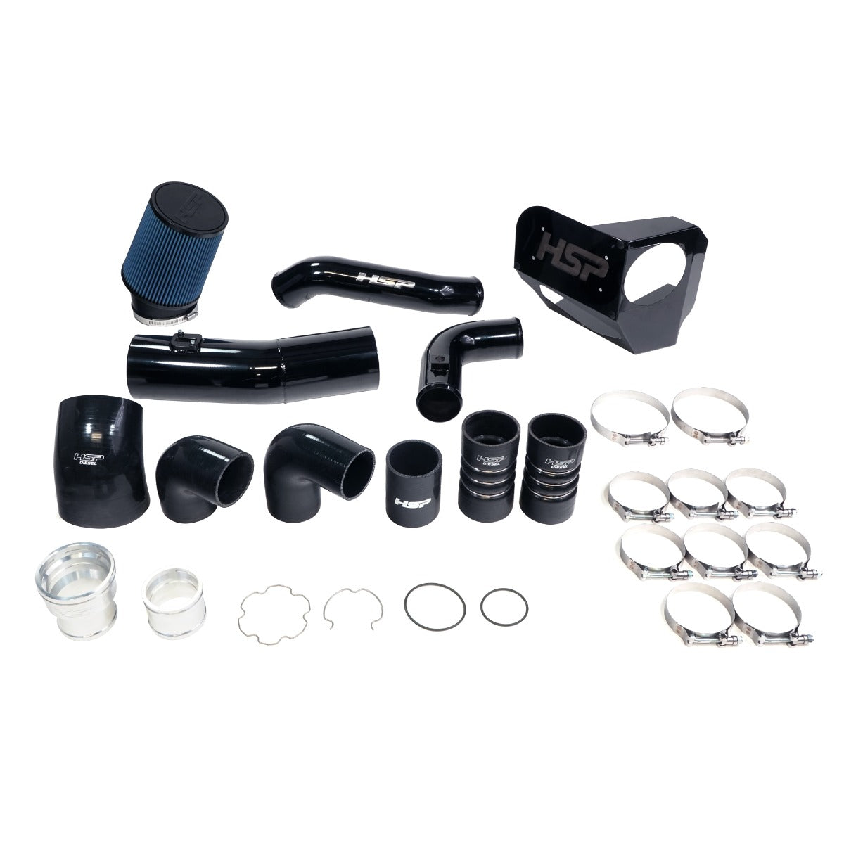 HSP Intake And Intercooler Bundle Kit For 2020-2022 Ford Powerstroke F250/350 6.7 Liter-Ink Black - Ink Black