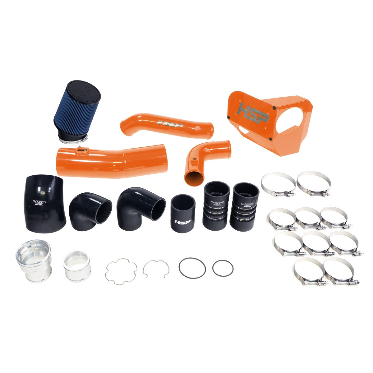 HSP Intake And Intercooler Bundle Kit For 2020-2022 Ford Powerstroke F250/350 6.7 Liter-M&M Orange - M&M Orange