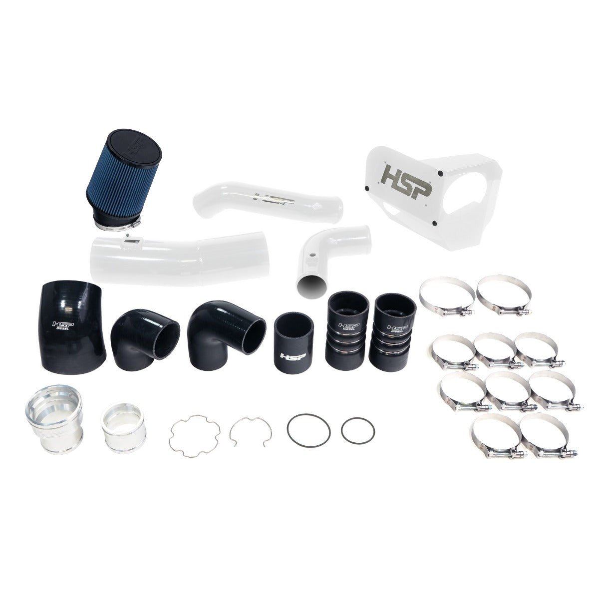 HSP Intake And Intercooler Bundle Kit For 2020-2022 Ford Powerstroke F250/350 6.7 Liter-Polar White - Polar White